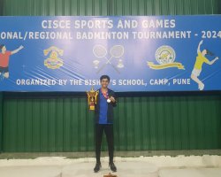  Rafael Mascarenhas of Std VIII secured 1st position in CISCE zonal Badminton  U14 Boys Competition